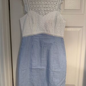 Lilly Pulitzer size 6 White and Blue Eyelet Dress